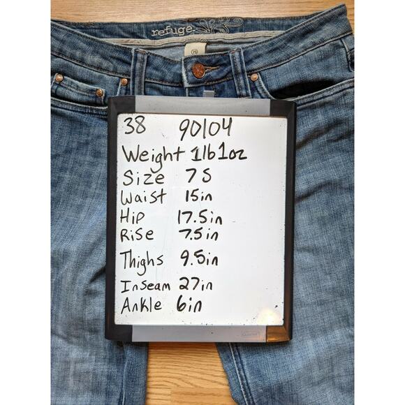 Womens Refuge Jeans Size 7S Blue Denim Cotton Polyester Spandex Blend Logo - Picture 11 of 11